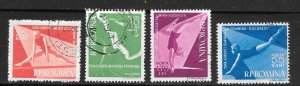 Romania Scott 1155-58 Used H - 1957 European Womens Gymnastics Meet - SCV $1.55