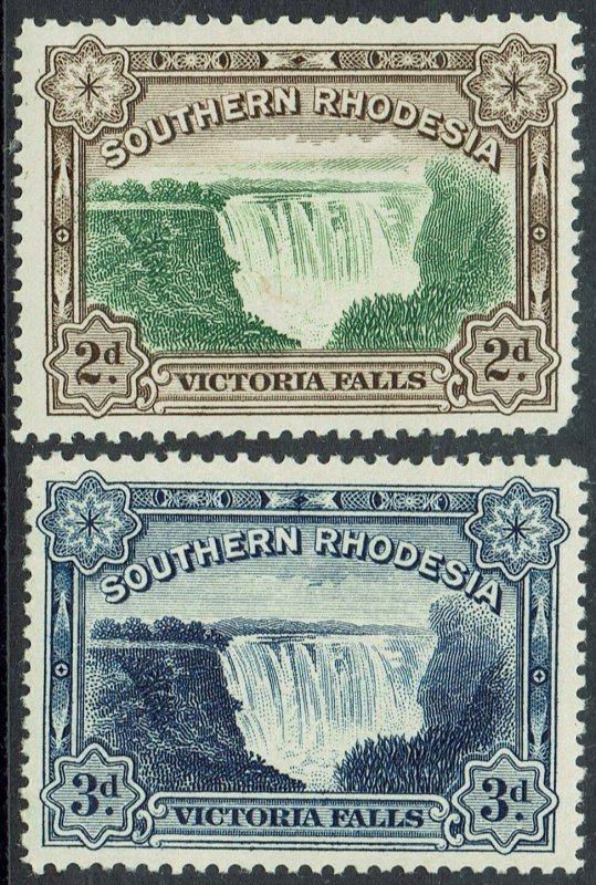 SOUTHERN RHODESIA 1932 VICTORIA WATERFALLS SET 2D AND 3D