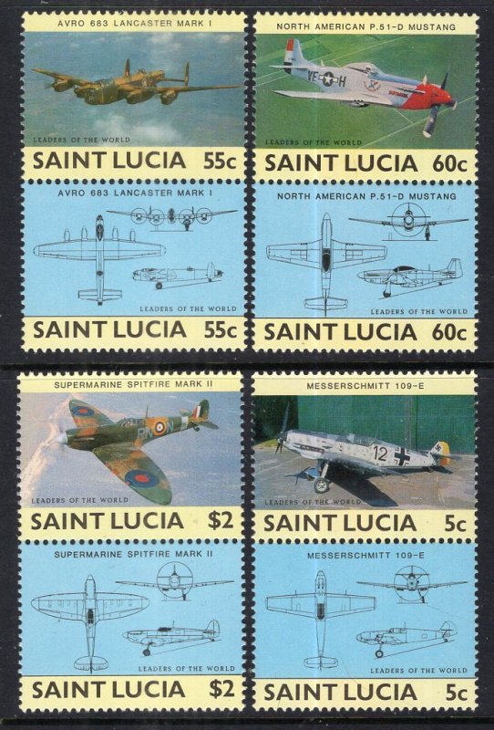 St Lucia 762-765 Airplanes MNH VF