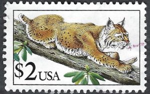 United States #2482 $2.00 Bobcat (1990).  Used.