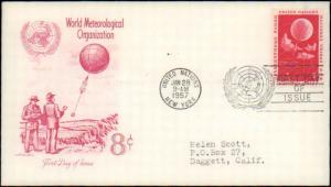 United Nations, New York, First Day Cover, Balloons