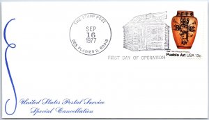 US SPECIAL EVENT COVE FIRST DAY OF OPENING THE STAMP POST AT DES PLAINES 1977-C