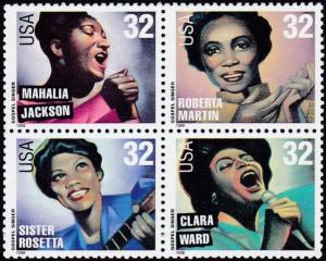 1998 32c Gospel Singers, Block of 4 Scott 3216-19 Mint F/VF NH