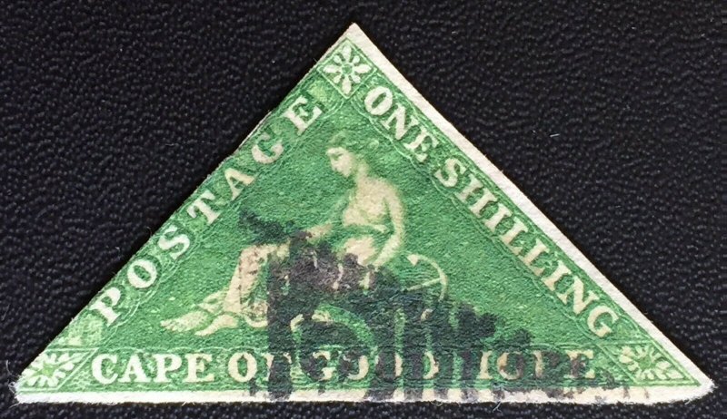 CAPE OF GOOD HOPE 1s TRIANGLE SOUTH AFRICA USED 1 side neat edge margiin C2786