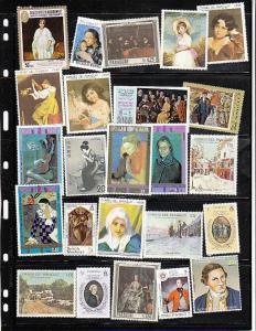 Lot of all different Paintings MNH  XXL