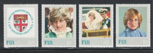 Fiji 1982 Princess Diana Scott # 470 - 473 MH