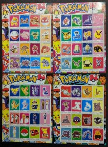 EDW1949SELL : EAST TIMOR 2001 Pokemon Cplt set of 10 Diff. Sheetlets. VF Mint NH