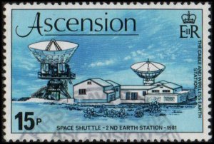 Ascension 273a - Used - 15p Earth Station (1981) (cv $0.55) +
