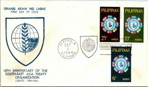 1964 Philippines FDC - 10th Anniv South East Asia Treaty Org - Manila - F14876