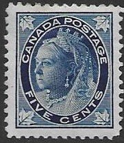 Canada 70  1897    5  cents  VF  Unused