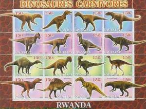 Dinosaurs On Stamps - Mint Sheet of 16 - 6105