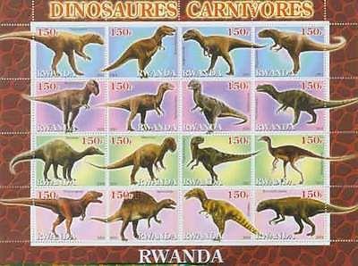 Dinosaurs On Stamps - Mint Sheet of 16 - 6105