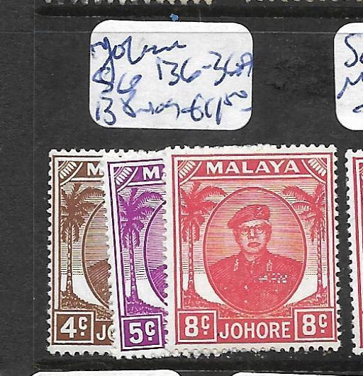 MALAYA JOHORE (P0601B) SG 136-136A, 138  MOG