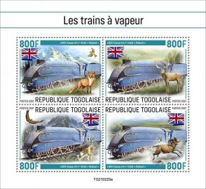 Togo 2021 MNH Railways Stamps Steam Trains Locomotives LNER Class Rail 4v M/S