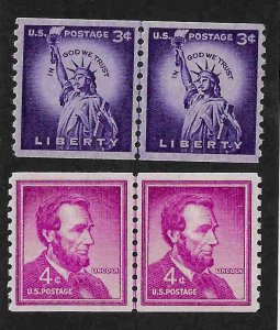 1057-1058 Mint,OG,NH... Line Pairs... SCV $3.50... XF