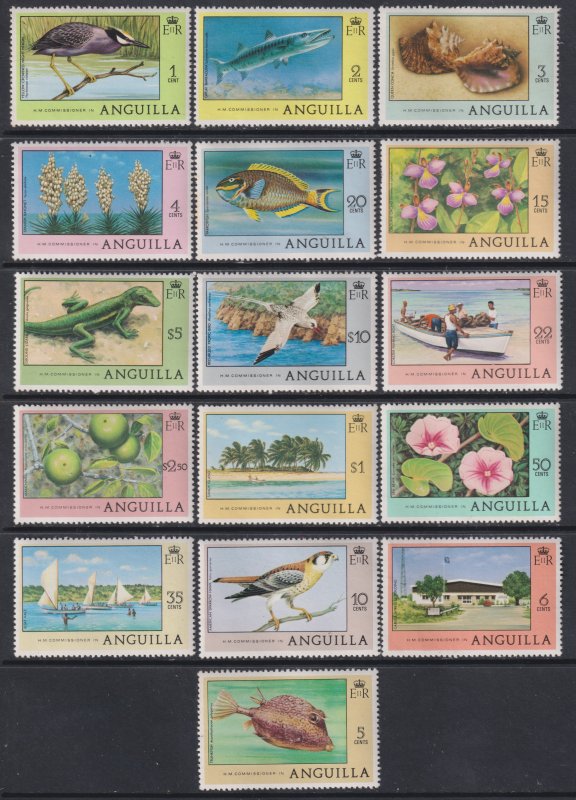 1977 - 1978 Anguilla Marine Life & Birds set MNH Sc# 275 / 290 CV: $34.35