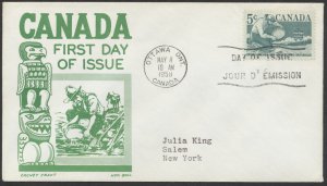 1958 #377 BC Centennial FDC Cachet Craft/Ken Boll Cachet Ottawa