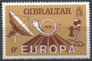 Gibraltar  Sc#383 MNH, 9p lt brn & red brn, Europa (C.E.P.T.) 1979 - Communic...