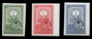 Hungary #973, B207-208 Cat$60, 1951 80th Anniversary of the 1st Postage Stamp...