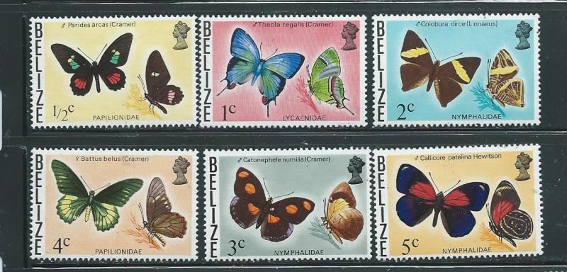 Belize  #345-350 Butterflies (MNH) CV $14.30