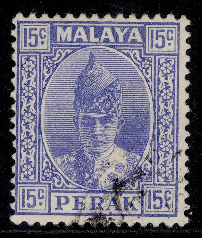 MALAYSIA - Perak GVI SG114, 15c bright ultramarine, FINE USED. Cat £18.