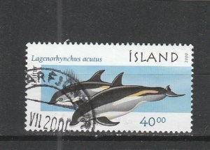 Iceland  Scott#  912  Used  (2000 Atlantic White-Sided Dolphin)