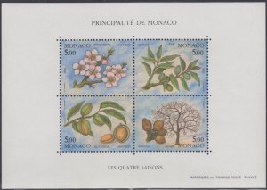 MONACO Sc # 1822a-d CPL MNH SOUVENIR SHEET LIFE CYCLE of an ALMOND TREE