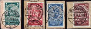 Germany 1924, Feeding the Hungary XF Used set ''Glauchau on pieces'' # B8-B11