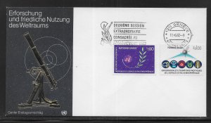 UN Geneva 109-110 Outer Space Geneva Cachet FDC First Day Cover Slogan Cancel