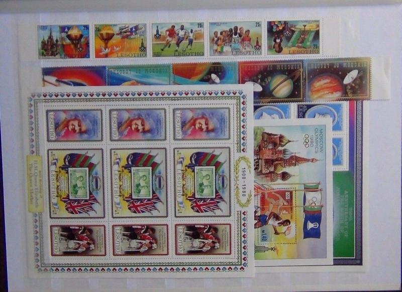 Lesotho 1980 Olympics set M/s Queen Mother M/S Pottery M/S 1981 Space MNH 