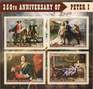 Stamps.Ships Exploers Petr 1 2022 year 1+1 sheets perf Burundi