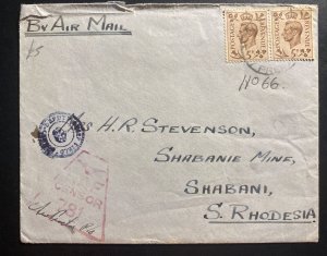 1940s ROyal Air Force In Egypt Censored Airmail Cover to southern Rhodesia