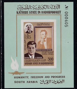 Aden - Kathiri State MiBlock14B, John F. Kennedy, IMPERF Mint NH