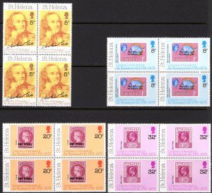 St.Helena 1979 Sc#328/331 STAMPS ON STAMPS/ROWLAND HILL Block of 4 MNH