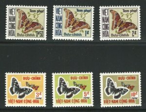 Vietnam, Scott #J15-J20, Mint, NH/LH, Butterflies Set