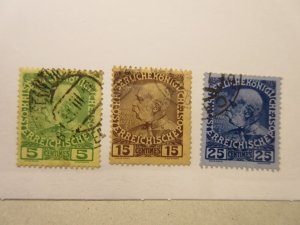 AUSTRIA Offices Abroad CRETE Scott 15, 17, 18, USED Cat $9.75