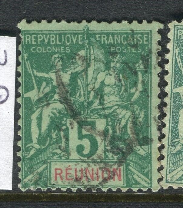 FRENCH COLONIES; REUNION 1890s classic Tablet type issue used 5c. value