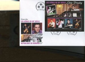 BURUNDI  2022 ICONS OF THE 20th CENTURY ELVIS PRESLEY  SHEET FDC