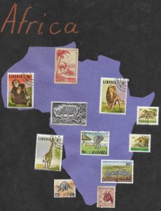 Africa. Topical. Animals of Africa used on piece.