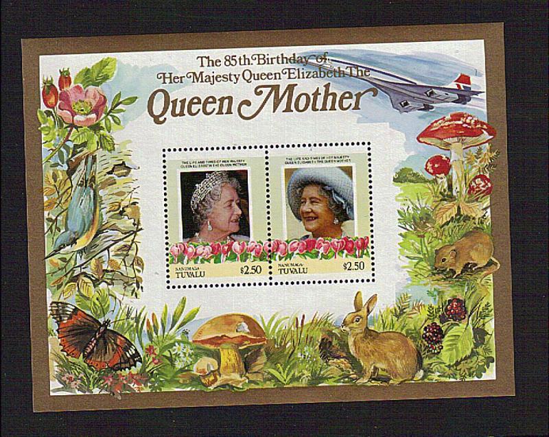 Tuvalu-Nanumaga Scott # 51 Queen Mother B-Day S/S MNH