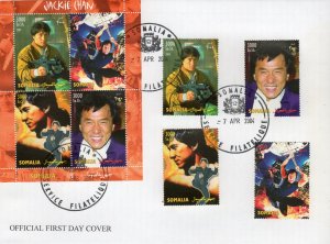 Somalia 2004 JACKIE CHAN MBE Hong Kongese Martial Artist/Helicopter Set+Shlt.FDC