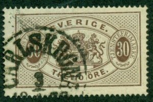 SWEDEN #O9, Used, Scott $37.50