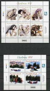 Marshall Islands 2017 MNH Father Christmas Trees Nativity 10v on 2 M/S Stamps 