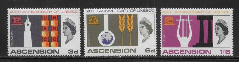 Ascension 108-10 1966 20th UNESCO set LH