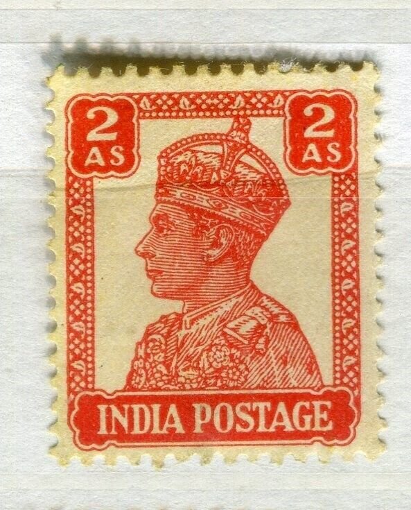 INDIA; 1938 early GVI Portrait issue Mint hinged 1a. value