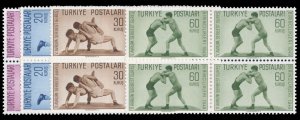 Turkey #986-989 Cat$47.50, 1949 European Wrestling Championship, set of four ...