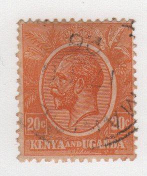 Kenya Uganda 1922 - Scott 25 used - 25c, King George V