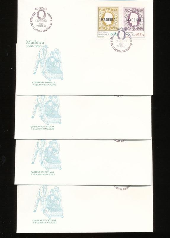 Madeira Azores 1980 Stamps+Sheets FDC Covers x 16 (Au 15394