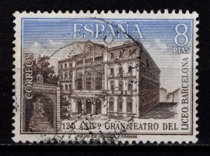 Spain 1972 125th Anniv. of Grand Lyceum Theatre, Barcelona, 8p [Used]