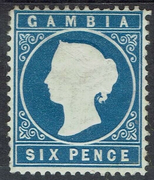 GAMBIA 1880 QV CAMEO 6D WMK CROWN CC SIDEWAYS 